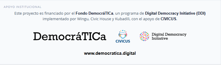 Apoyo institucional a ANPILAC: financiada por el Fondo DemocráTICa, un programa de Digital Democracy Initiative (DDI) implementado por Wingu, Civic House y Kubadili, con el apoyo de CIVICUS. www.democratica.digital